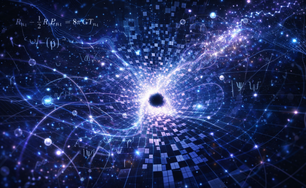 Conceptual visualization of quantum effects and spacetime fabric at a black hole singularity